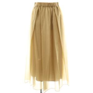 ローレンオーガンスカート ロング フレア F ベージュ /DO OS