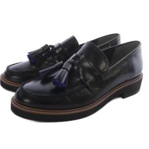 タッセル ローファー レザー 23.5cm 黒 ブラック /SR