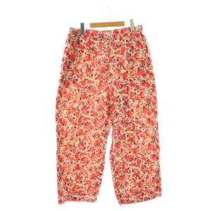 イージーパンツ ワイド 赤 レッド マルチカラー フラワー柄 /CX OS