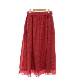 JOURNAL STANDARD LUXE マキシスカート フレア 赤 レッド マルチカラー リバティ 総柄 イージーウエスト /CX OS