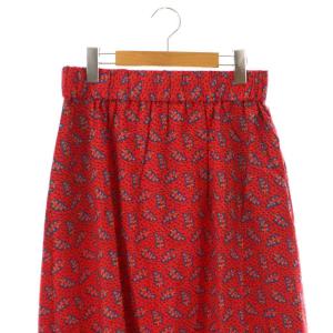 JOURNAL STANDARD LUXE マキシスカート フレア 赤 レッド マルチカラー リバティ 総柄 イージーウエスト /CX OS