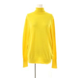 タートルネックニット セーター プルオーバー シルク混 カシミヤ混 イエロー 黄色 /CX OS