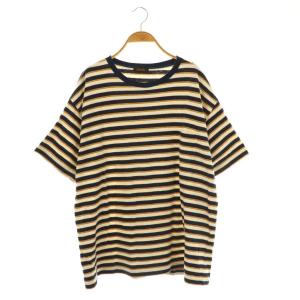 MULTI BORDER POCKET TEE Tシャツ カットソー M アイボリー イエロー ネイビー