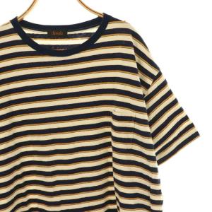 chimala MULTI BORDER POCKET TEE Tシャツ カットソー M アイボリー イエロー ネイビー