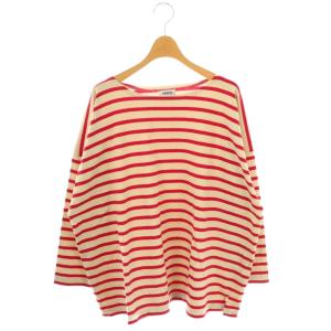 BOAT-NECK BASQUE SHIRT カットソー Tシャツ ボーダー 0 ライトベージュ レッド