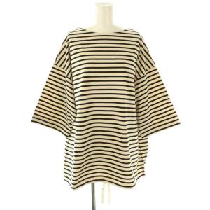 7分袖ビッグカットソー ボーダー F アイボリー ブラック /ES OS