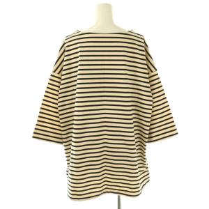 かぐれ 7分袖ビッグカットソー ボーダー F アイボリー ブラック /ES OS