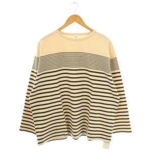 ボーダークルーロンT Tシャツ カットソー 長袖 F ライトベージュ ブラック /ES OS