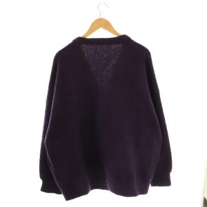 JOURNAL STANDARD LUXE ボアフリースVネックカーディガン ニット オーバーサイズ ダークパープル /ES OS