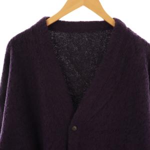 JOURNAL STANDARD LUXE ボアフリースVネックカーディガン ニット オーバーサイズ ダークパープル /ES OS