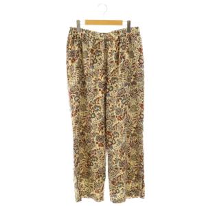 24SS プリントラインイージーパンツ ストレート 総柄 ベージュ /AT OS