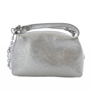 GUM gianni chiarini micro alifa ハンドバッグ ショルダーバッグ 2way 斜め掛け ミニ レザー シルバー色 /YO30