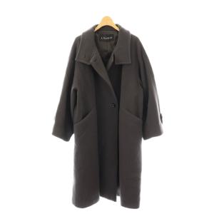 ウール ラグランスリーブ ロングコート ハイネック 38 グレー /AT OS