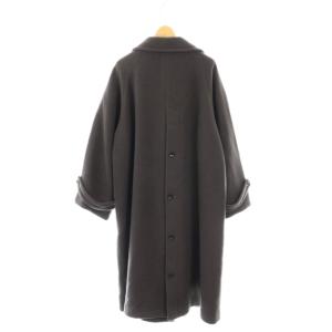 LOUNIE ウール ラグランスリーブ ロングコート ハイネック 38 グレー /AT OS