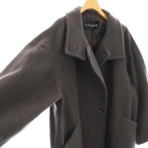 LOUNIE ウール ラグランスリーブ ロングコート ハイネック 38 グレー /AT OS