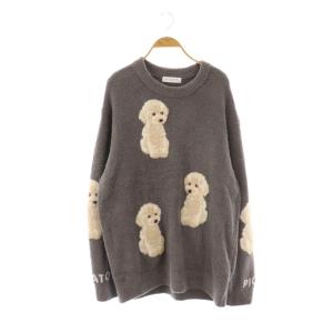 24AW トイプードルジャガードプルオーバー ニット セーター L グレー マルチカラー /DO OS