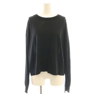 ハイゲージクルーネックプルオーバー ニット カットソー F 黒 ブラック /AT OS