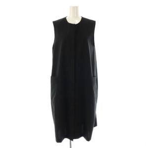 フロントフライコクーンジレ ロングベスト ブラック /DF OS