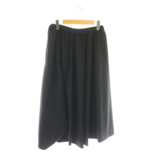 AD2015 ウール 変形 ロングスカート フレア S ブラック /DF OS