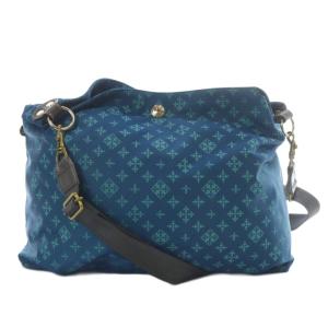 ショルダーバッグ ワンショルダー 斜め掛け モノグラム 総柄 ナイロン ブルー /YO18