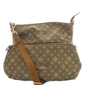 ショルダーバッグ ワンショルダー 斜め掛け モノグラム 総柄 ナイロン ブラウン /YO13
