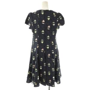 franche lippée ドット 総柄 ワンピース ミニ 半袖 M 紺 ネイビー /AT OS