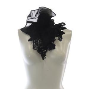 sacai 付け襟風 ネックレス レース 黒 ブラック /SR