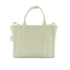 MARC JACOBS THE TOTE BAG 2WAY トートバッグ ショルダーバッグ クロコ型押し レザー 白 ホワイト