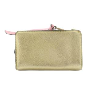 MARC JACOBS スナップショット コンパクトウォレット 財布 二つ折り L字ファスナー 小銭入れ 黒 ブラック ゴールドカラー