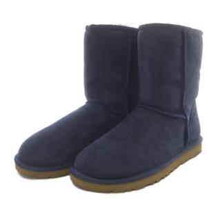 UGG australia CLASSIC SHORT ムートンブーツ ショート スエード US6 ネイビー 5825 /YO15