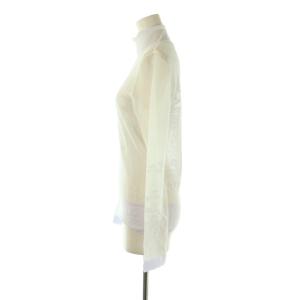 Mame Kurogouchi 25SS Nature Pattern Sheer Knitted High Neck Top