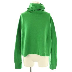 23AW Cropped タートルネックプルオーバー ニット セーター カシミヤ混 グリーン /DF OS