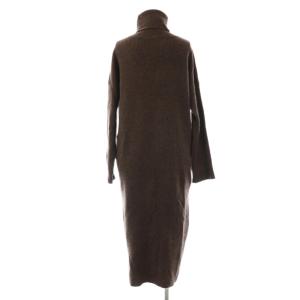 Deuxieme Classe good vib ワンピース ニット ウール ブラウン 茶色 タートルネック 長袖 ロング丈 /CX OS