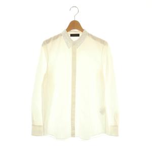 23AW コットンブロード エンブロイダリーカラーブラウス 長袖 レース 36 白 ホワイト /AT OS