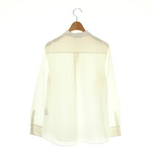 TOMORROWLAND collection 23AW コットンブロード エンブロイダリーカラーブラウス 長袖 レース 36 白 ホワイト /AT OS