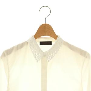 TOMORROWLAND collection 23AW コットンブロード エンブロイダリーカラーブラウス 長袖 レース 36 白 ホワイト /AT OS