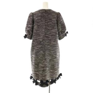 Chesty × ザハニー THEHANY 23AW リボンツイードワンピース 1 ブラック ホワイト ゴールド色 /DO