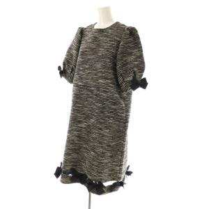 Chesty × ザハニー THEHANY 23AW リボンツイードワンピース 1 ブラック ホワイト ゴールド色 /DO