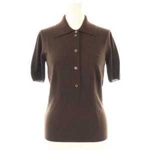 カシミヤシルク混ウールニットポロシャツ 半袖 38 ダークブラウン /ES OS