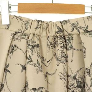 FRAY I.D 23AW ボリュームタックプリントスカート フレア マキシ ロング 1 グレー /AT OS