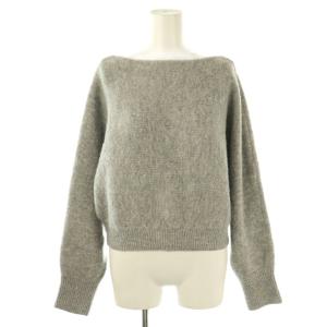 23AW ファンシースパンコールヤーンニット セーター ショート丈 F グレー /AT OS