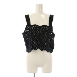 24SS クロシェ風ビスチェ ニット F ブラック /HK OS