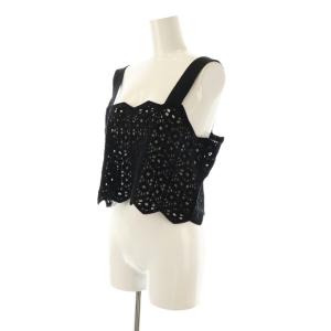 GALLARDAGALANTE 24SS クロシェ風ビスチェ ニット F ブラック /HK OS