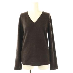 リボンニット セーター 長袖 ダークブラウン /HK OS