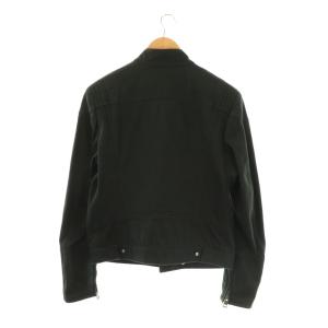 GUCCI シングル コットン ライダースジャケット 48 ブラック