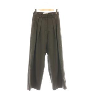 24AW Doubletuck Smooth Trousers パンツ ワイドパンツ タック 36 チャコール