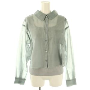 24SS クロップドシアーシャツ×2WAYニットセット ノースリーブ 2 グレー /HK OS