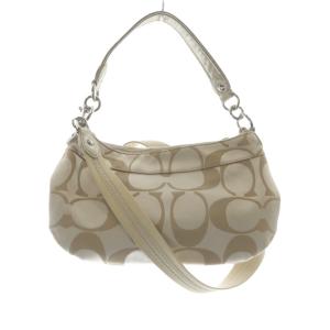 COACH ビッグシグネチャー ショルダーバッグ ハンドバッグ 2way ベージュ F18349 /SR