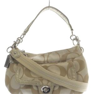 COACH ビッグシグネチャー ショルダーバッグ ハンドバッグ 2way ベージュ F18349 /SR