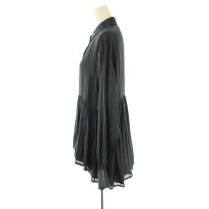 SLOBE IENA 25SS ペプラムティアードブラウス 長袖 ネイビー /DO OS